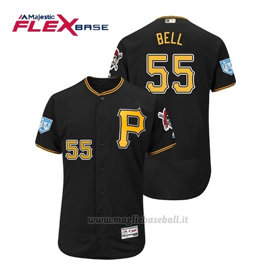 Maglia Baseball Uomo Pittsburgh Pirates Josh Bell Flex Base Entrenamiento De Primavera 2019 Nero